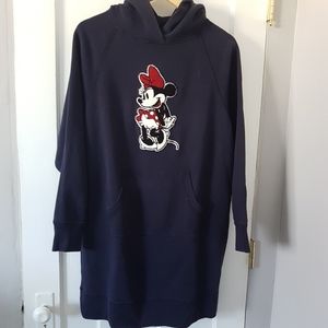 Uniqlo x Disney Mickey Stands Longsleeve Hoodie Pullover Sweater Dress Blue Sz M